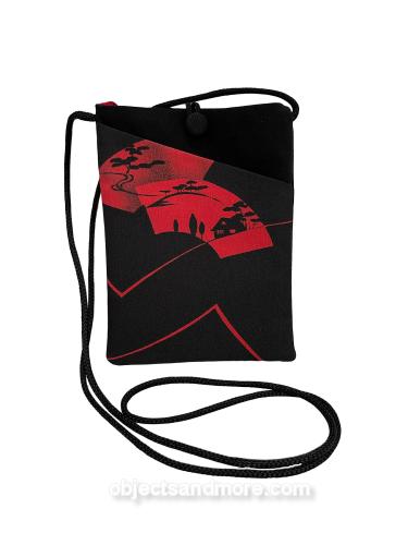 Kimono Phone Bag Red Fans by THERESA GALLOP